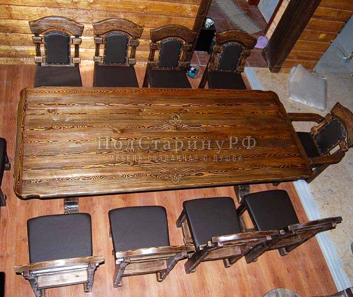 Купить столы под старину из дерева, деревянные состаренные столы из массива цена.